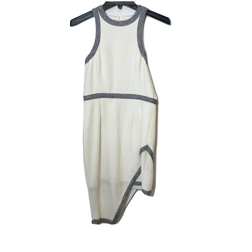 Talulah Womens Sleeveless Halter Bodycon Dress Ivory M Asymmetrical Hem Elegant